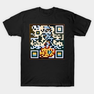 RickRoll QR Code Abstract Block Painting T-Shirt